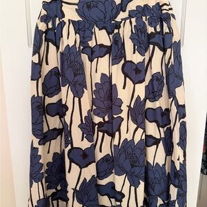 AUREUM Blue and Cream Floral Midi Skirt